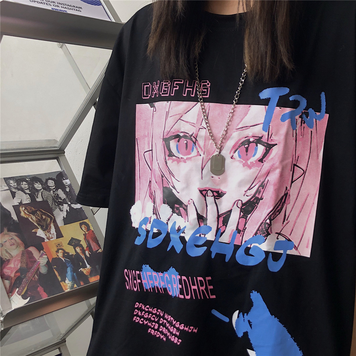 原创注册240G纯棉款韩INS学院风女孩印花情侣T恤102B-T8512P40,男装T恤,星座102B