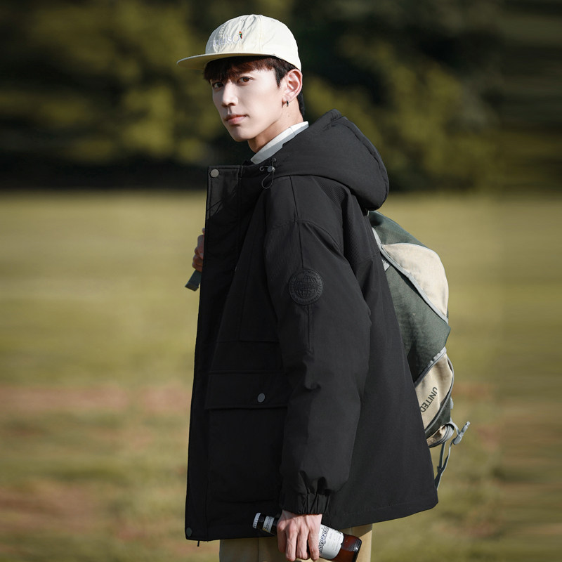 户外登山露营羽绒服男潮牌加厚保暖连帽白鸭绒外套102B-Y8807P165,男装羽绒服,星座102B
