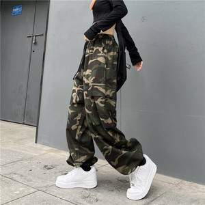 美式高街复古hiphop嘻哈迷彩工装裤显瘦裤子男女潮102B-K8806P68图片