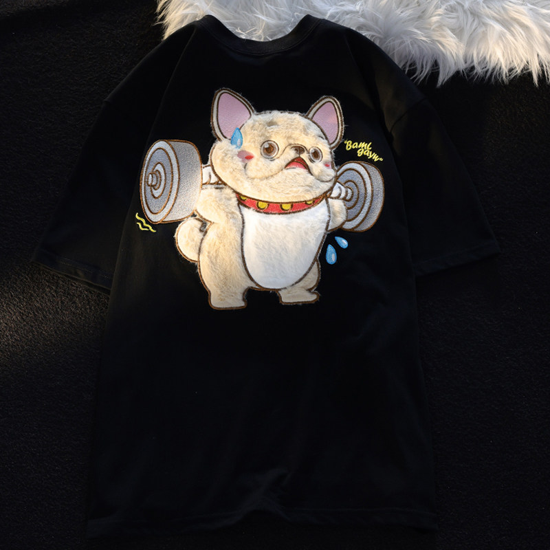 纯棉后包条精梳紧密新款短袖t恤女植绒天猫抖音质量102B-T9402P33,男装T恤,星座102B