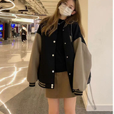 秋2025美式慵懒学院风棒球服外套撞色宽松休闲夹克102B-JK873P75，男装夹克，星座102B