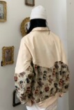 女装图秋季薄款韩版个性复古满印小熊外套情侣可穿潮102B-W362P55，女装短外套，星座102B