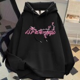 秋25潮牌樱花印花连帽卫衣风情侣外套102B-W2858P50加绒60，女装短外套，星座102B