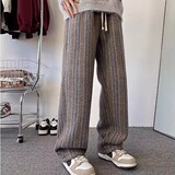 380克重磅加厚美拉德条纹宽松垂感休闲裤长裤102B-K818P45加绒60，男装卫衣，星座102B