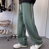 380克重磅加厚美拉德条纹宽松垂感休闲裤长裤102B-K818P45加绒60，男装卫衣，星座102B