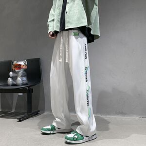 裤子男潮牌秋款设计感直筒宽松垂感ins高街运动裤男102B-K4939P48图片