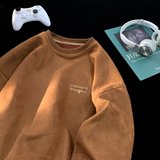 秋2025厚款麂皮绒卫衣韩版休闲宽松卫衣男女外套潮102B-W8219P48，女装短外套，星座102B