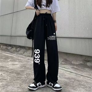2024秋抽绳字母裤嘻哈hiphop街舞潮运动阔腿休闲裤102B-K741P40图片