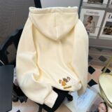 加厚刺绣连帽卫衣秋冬慵懒风可爱外套上衣102B-W2760P55加绒65，女装短外套，星座102B