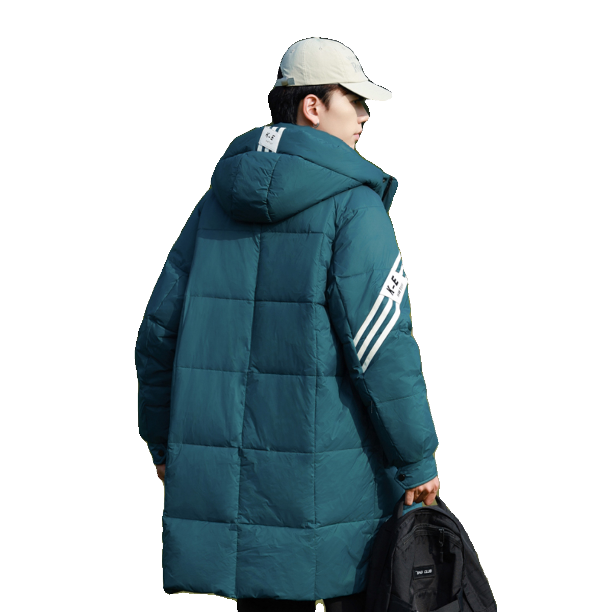 羽绒服情侣中长款冬装斜三杠加厚大口袋工装白鸭绒102B-Y9803P215,男装羽绒服,星座102B