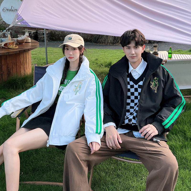 冬羽绒服男立领加厚运动袖子三杠情侣羽绒衣外套102B-Y4268P155，男装羽绒服，星座102B