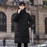 冬白鹅绒服男连帽渐变长款加厚工装外套情侣羽绒衣102B-Y886P325，男装羽绒服，星座102B