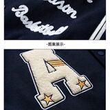 平铺图外套潮ins百搭痞帅宽松潮流帅气棒球服夹克男102B-W9913P75，男装夹克，星座102B