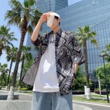 黑暗系男装满身印腰果花衬衫情侣港风设计感外套102B-C8611P30，男装衬衫，星座102B