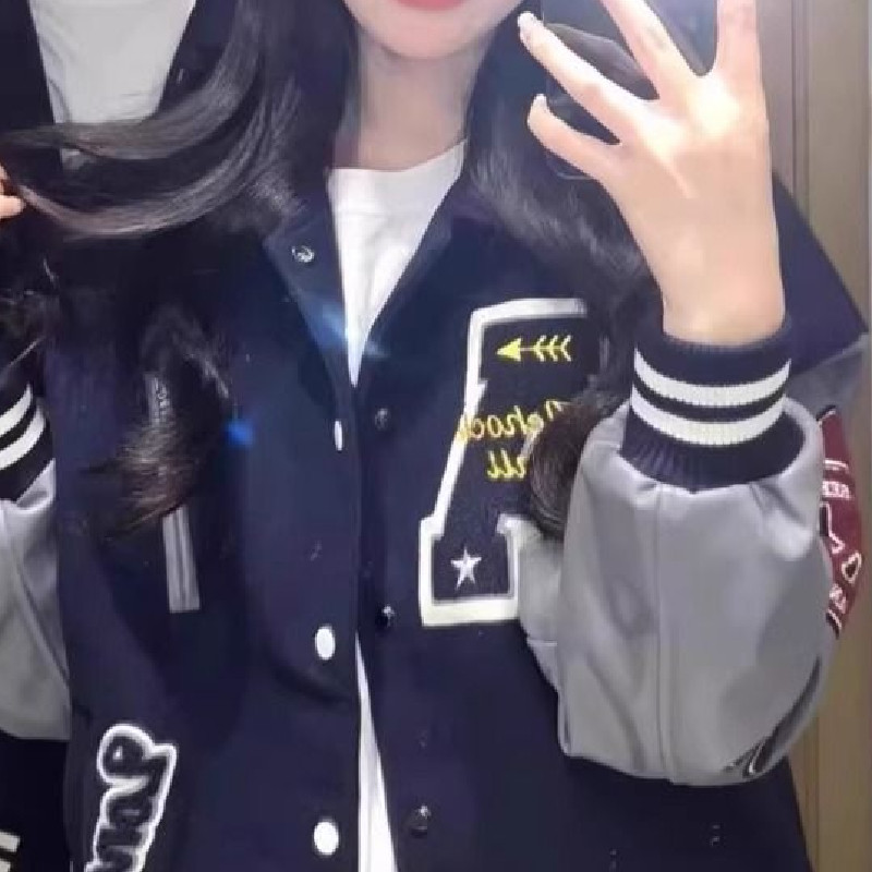 重磅刺绣短款美式棒球服潮牌高情侣装外套夹克情侣102B-JK5127P78,男装夹克,星座102B