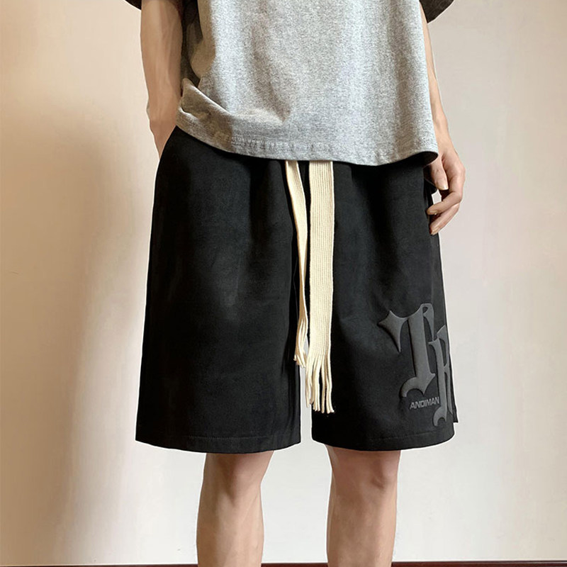 鱼粼发泡夏季薄款中裤宽松裤衩美式高街潮牌五分裤102B-K1292P30,男装休闲裤,星座102B