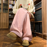 粉色加绒棉裤北极绒