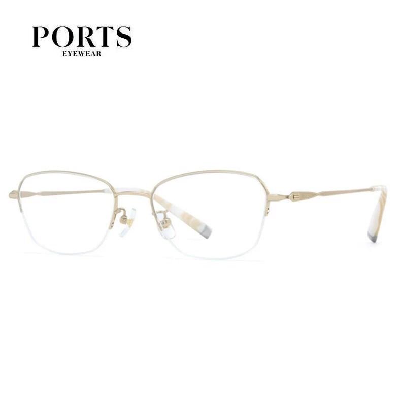 PORTS宝姿眼镜架女近视镜框纯钛配镜商务简约超轻 半框 POF22504