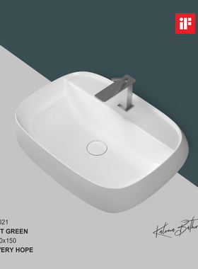 卡罗纳卫浴 白色方形挂墙陶瓷洗脸盆 阳台卫生间小空间壁挂洗手盆