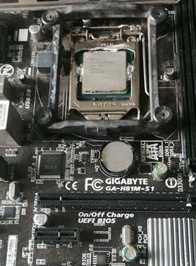 可维修技嘉ga-h81m-s1主板 带挡板 加i3 4150cpu