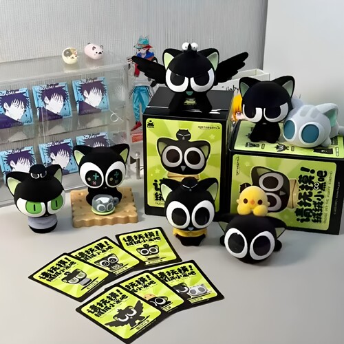 正品回响光年罗小黑盲盒请抚摸绒绒小黑吧系列植绒潮玩周边摆件