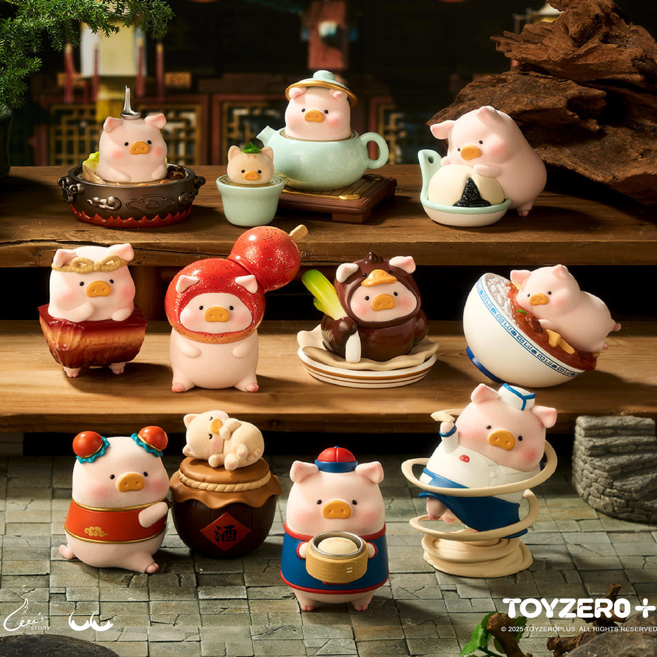 正版LuLu猪Lu家小馆系列盲盒玩具植绒罐头猪摆件手办圣诞礼物手办