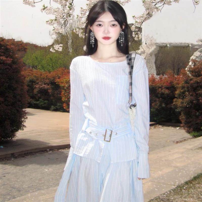 清纯系夏日绝美穿搭韩系夏季休闲套装女2025新款两件套裙装长裙子