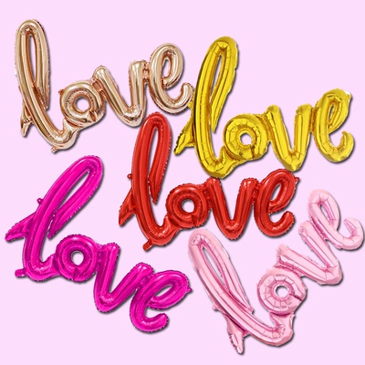 新品连体love婚庆铝箔香槟金气球