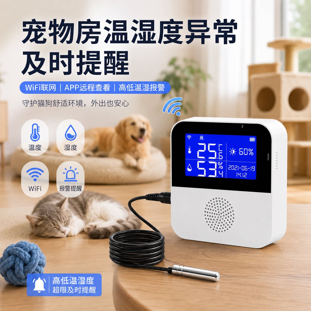 WiFi远程温湿度计室内家用高精度图片