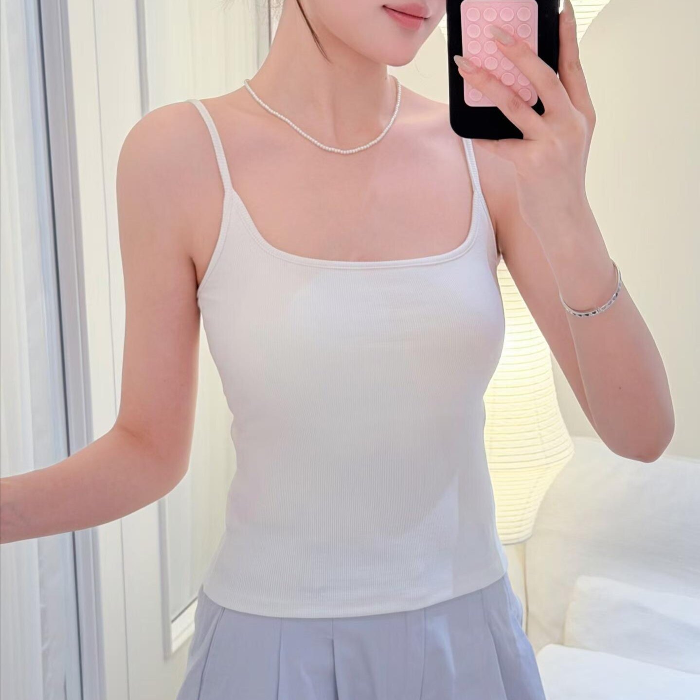 螺纹小吊角进阶版吊带背心带胸垫聚拢美背裹胸打底内衣内目25290