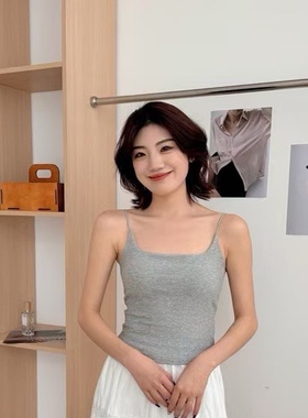 内目25217春款细肩一体杯小吊角背心吊带无痕高弹女百搭显瘦美背