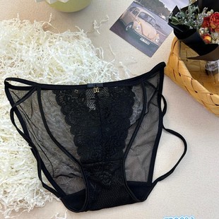米娅林700时尚镂空内裤女蕾丝性感低腰透明透视少女纯棉抗菌裆裤