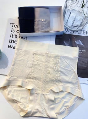 米娅林65083高腰内裤女莫代尔蕾丝抗菌桑蚕丝底裆收腹舒适三角裤