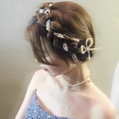 新娘编发珍珠发带隐形发链