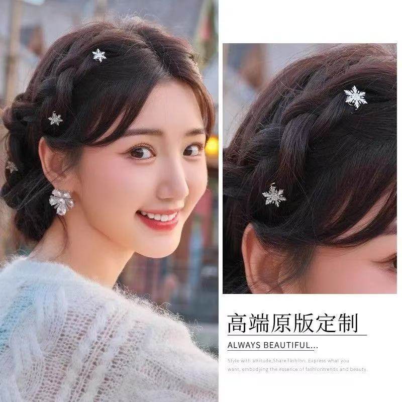欧美可爱五角星弹簧扣发夹个性女孩盘发螺旋夹发卡头饰边夹头饰品
