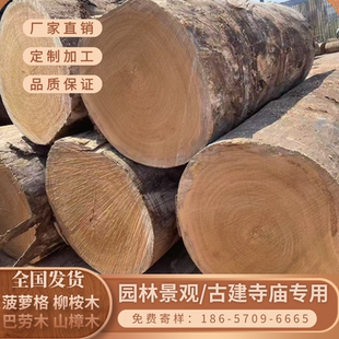 番龙眼 唐木防腐木古建修缮寺庙祠堂原木圆柱圆木大梁木柱横梁