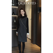 柒院家大码 2025秋冬遮肉显瘦内搭上衣T恤 打底衫 女装 钉珠针织长袖