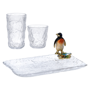 罗比罗丹珐琅彩工艺企鹅果盘创意家用冰川系列果碟乔迁礼物