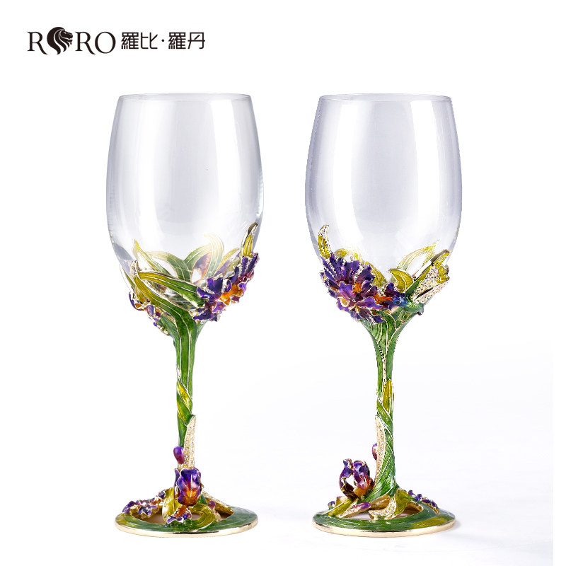 罗比罗丹水晶玻璃红酒杯 婚庆高脚杯 创意葡萄酒杯套装 礼盒装