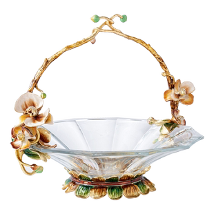 罗比罗丹珐琅彩工艺兰之恋果盘创意餐桌大果篮豪宅别墅家居饰品