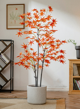 掬涵仿真绿植假红枫树盆栽植物造景枫叶装饰花卉大型客厅室内摆件