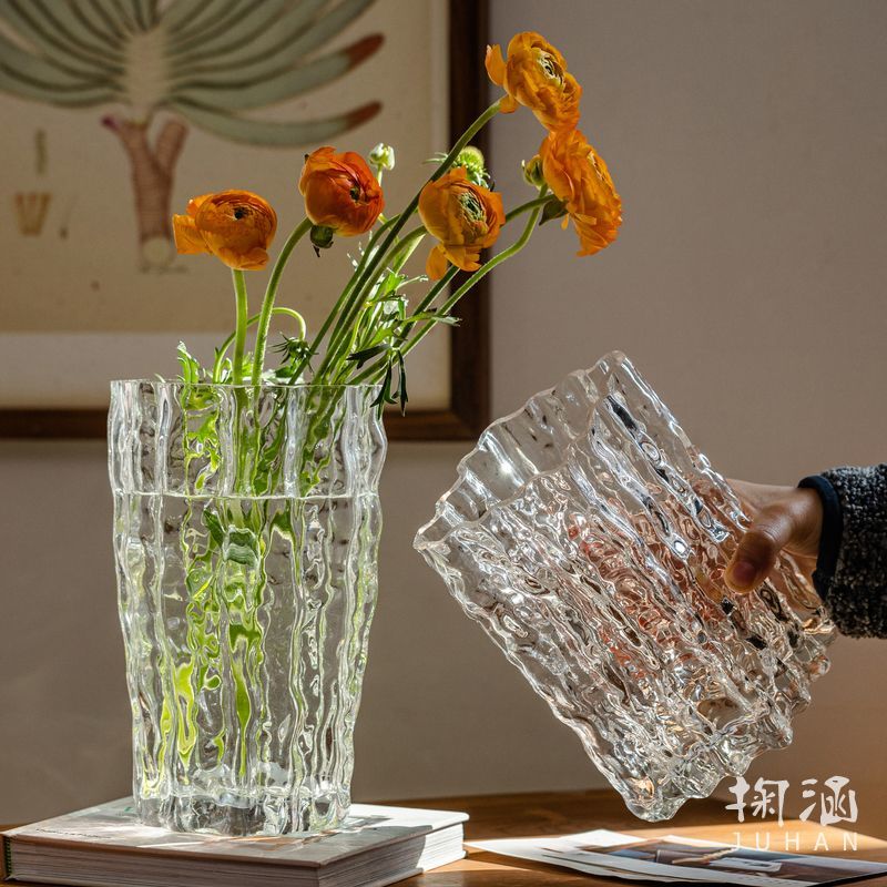 网红爆款冰川玻璃花瓶