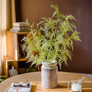 掬涵北欧绿植仿真文竹长枝锯叶棕树叶波斯草蕨类植物家居装饰花艺