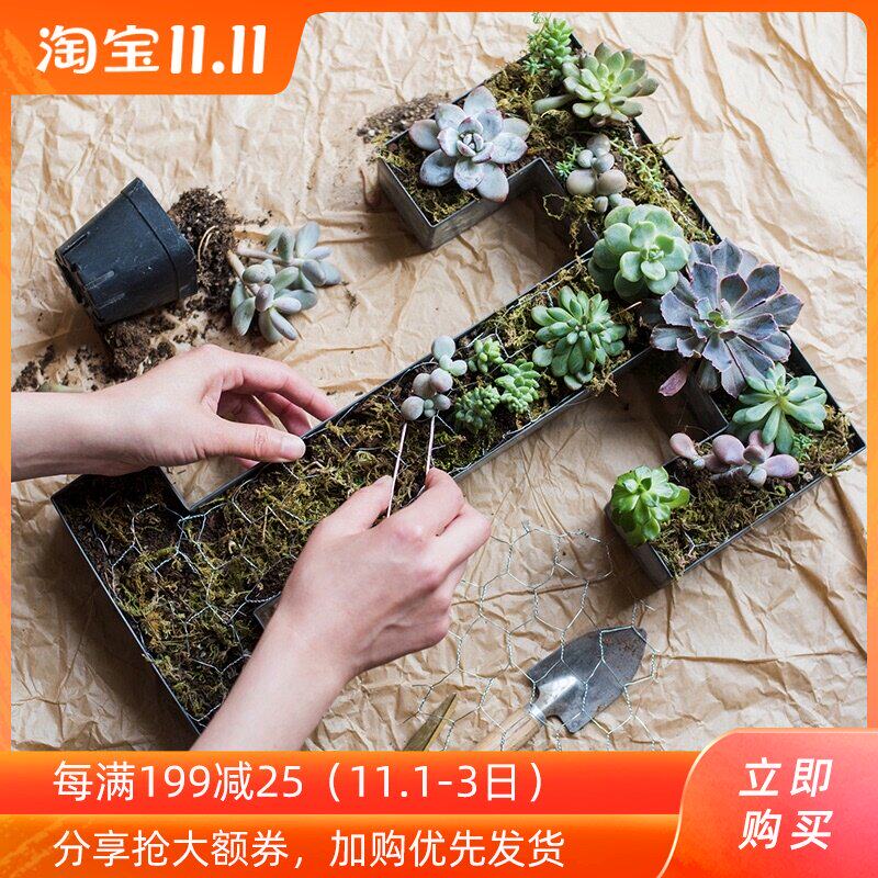 掬涵 铁皮字母花盒花器花盆花槽摆件壁挂装饰花园招牌多肉盆景