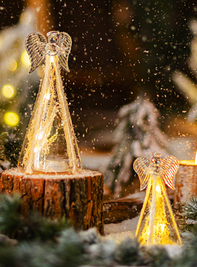 掬涵麻绳天使玻璃小夜灯