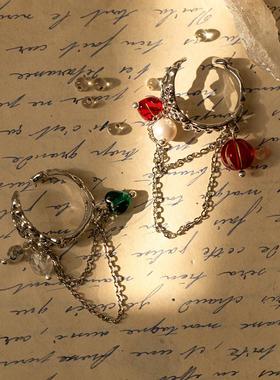 欧美小众设计夏季薄荷绿水钻耳环