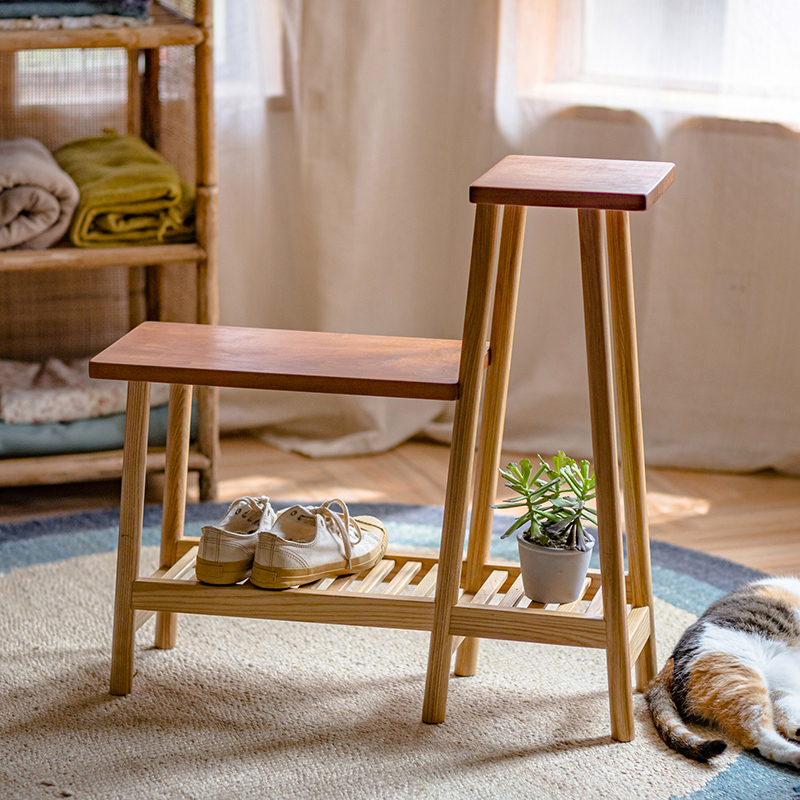 实木换鞋坐式家用玄关多功能掬涵