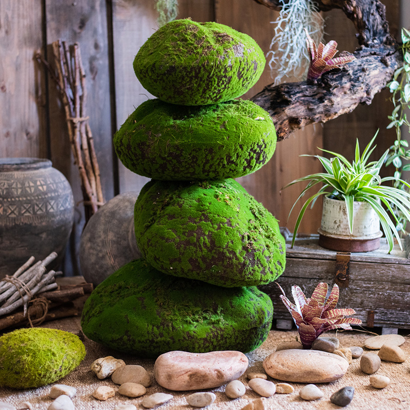仿真青苔藓草石头摆件花泥模具插花仿真花艺商业装饰造景道具森林