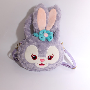 可爱卡通毛绒兔子迷你小包女拉链手提包斜挎包秋冬时尚手机包儿童