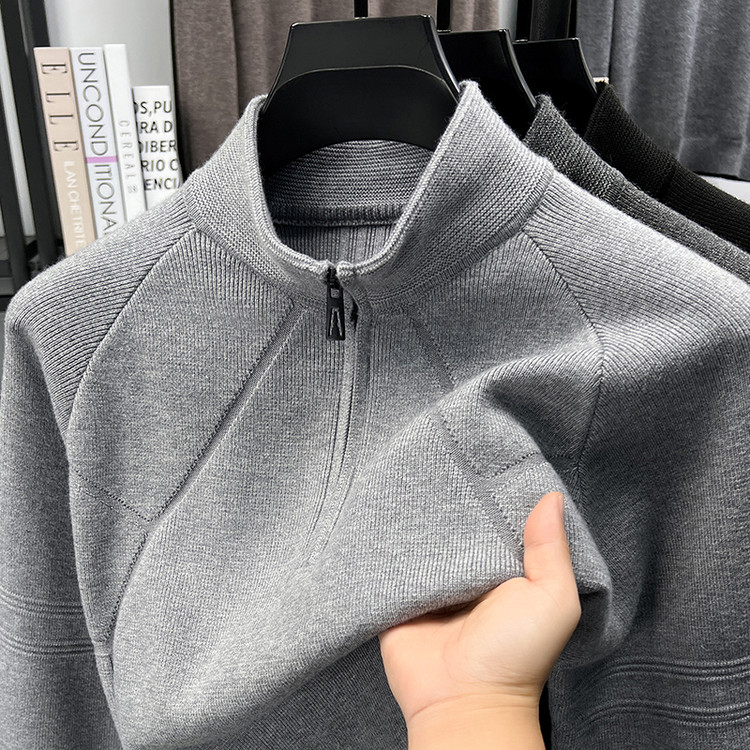 翻领宽松通勤风套头通勤风针织衫/毛衣